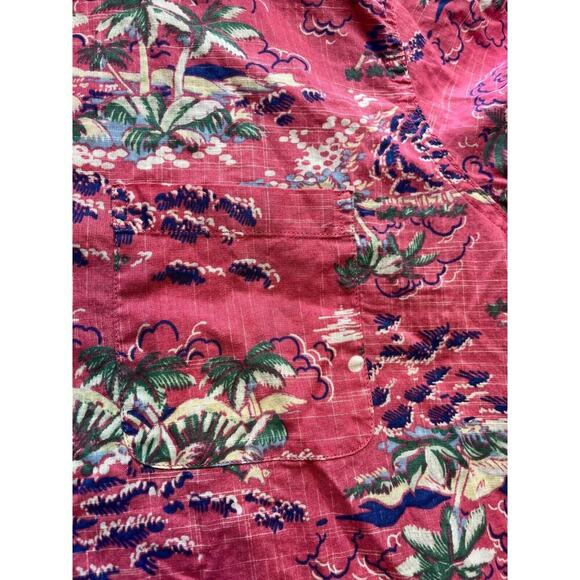 IZOD SALTWATER Shirt Men 2XL RELAXED BUTTON UP‎ SHORT SLEEVE FLORAL HAWAIIAN RED - Picture 3 of 6
